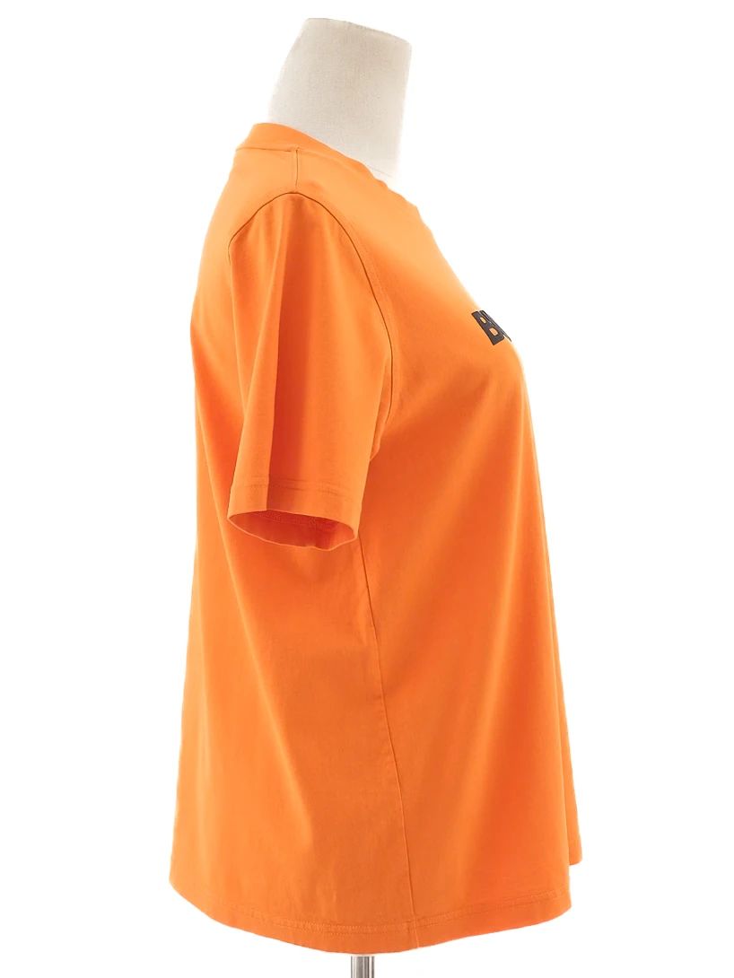 excellent burberry orange t-shirt women size s cotton
