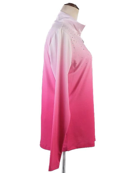 Excellent Bogner Pink Gradient Long Sleeve Shirt Size M