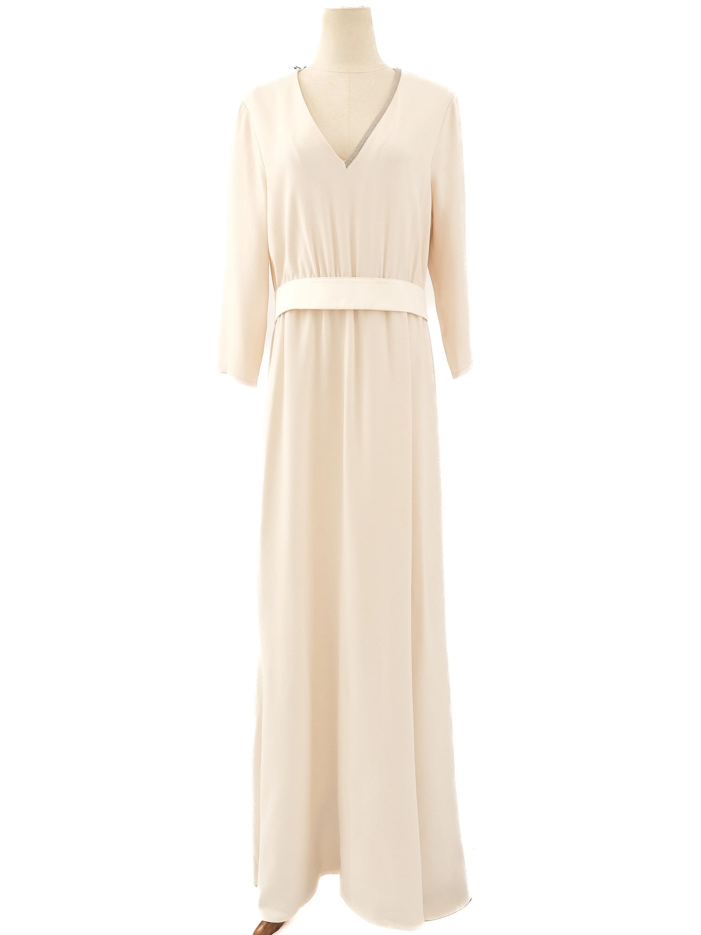 new fabiana filippi yellow viscose dress long sleeve v-neck