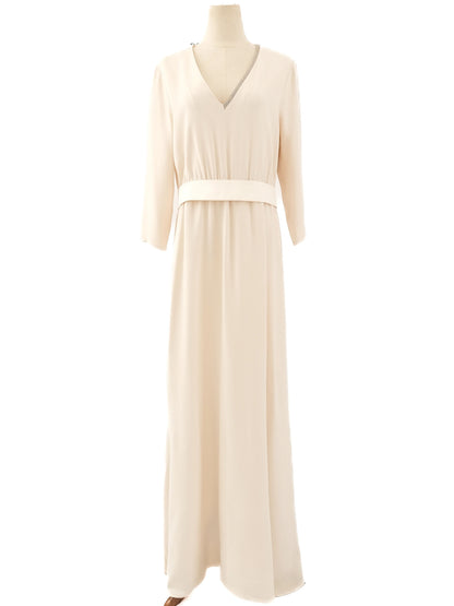 NEW Fabiana Filippi Yellow Viscose Dress Long Sleeve V-Neck