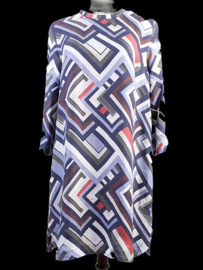 Max Mara Excellent Condition Silk Geometric Pattern Dress Size M