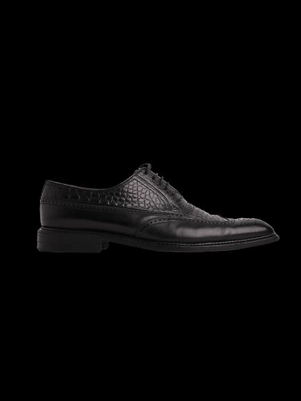 Good A.Testoni Black Leather Brogue Dress Shoes Size 42