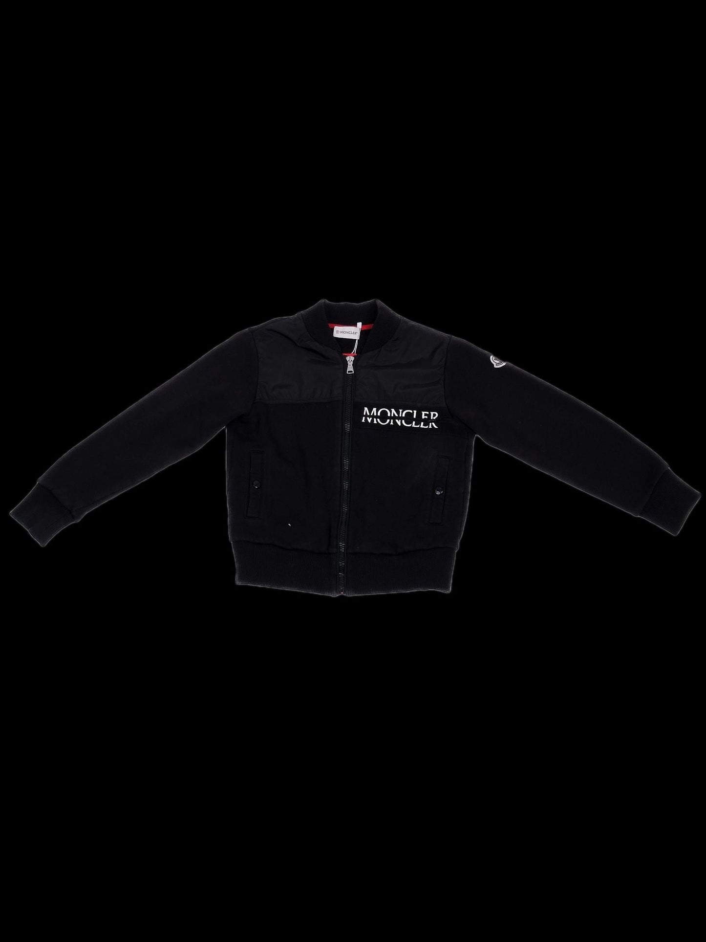 excellent moncler black cotton jacket for kids size 8