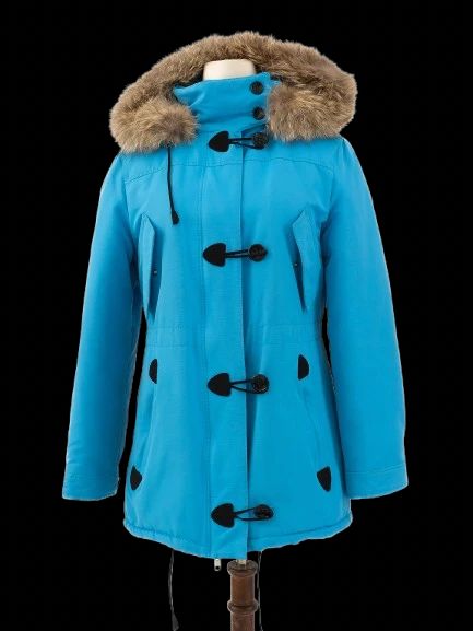 escada excellent condition blue nylon winter coat size l