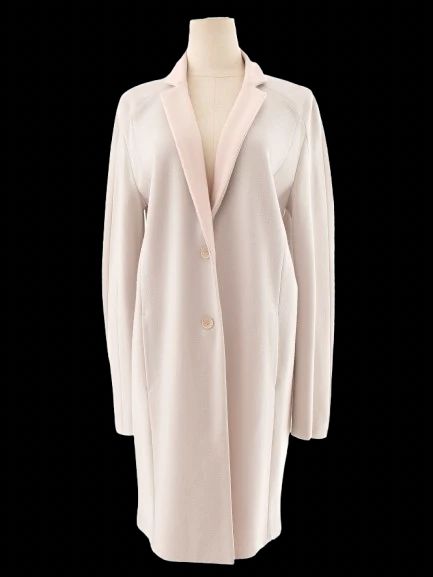 new marccain gray wool coat women size l elegant design