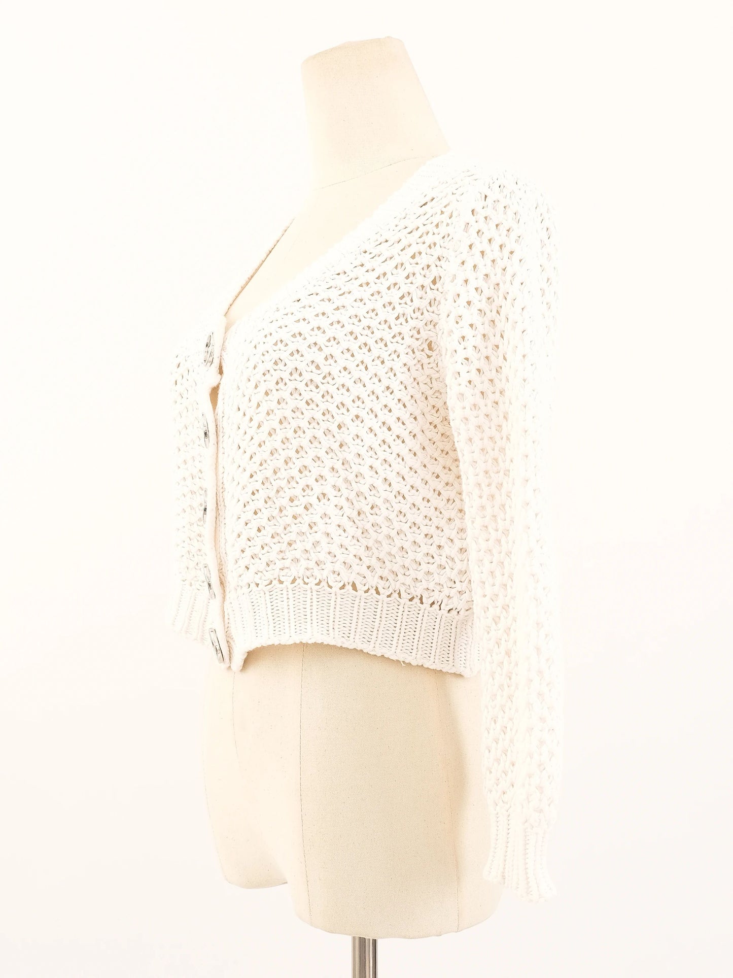 excellent burberry white crochet cardigan size s women's cotton