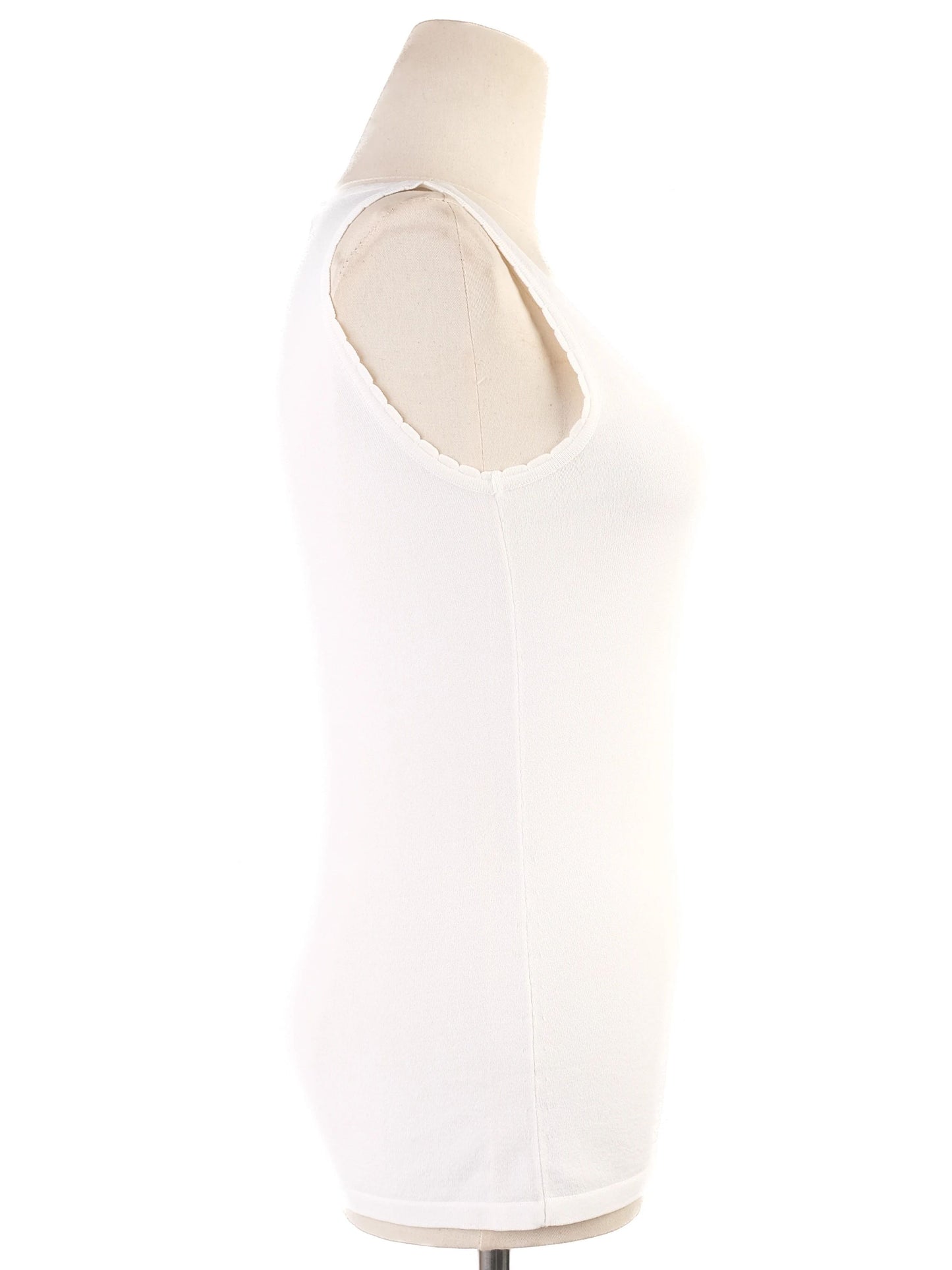 excellent blumarine white sleeveless top size m viscose made in italy