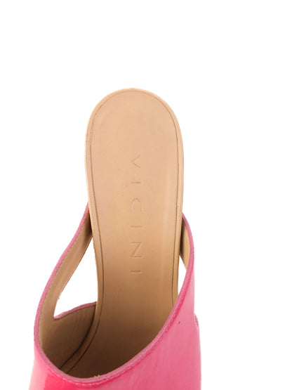 Vicini Pink Leather High-Heeled Wedge Sandals Size 36 Excellent