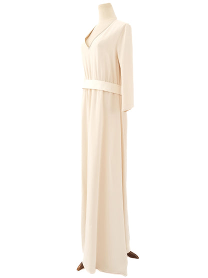 NEW Fabiana Filippi Yellow Viscose Dress Long Sleeve V-Neck