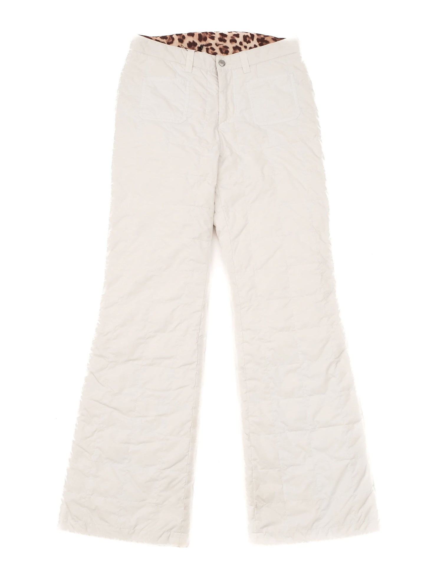 average bogner women's white pants m with leopard print lining