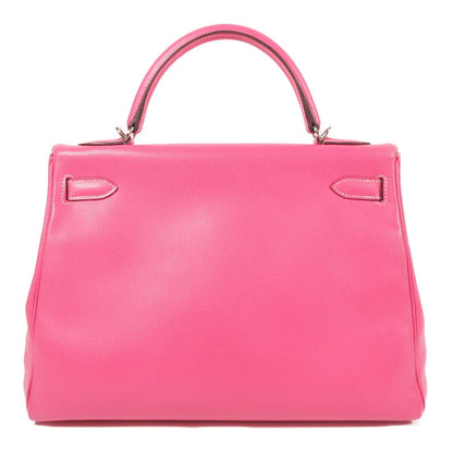 Hermes Epsom Leather Kelly 32 Silver Hand-turn Shoulder Bag Rose Tyrien 2way Shoulder Bag Rose Tyrien Pink Rose Tyriem E