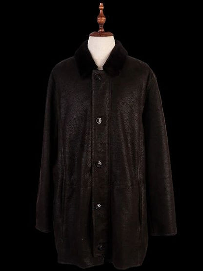 Good Bugatti Orange Leather Coat Size XL for Men