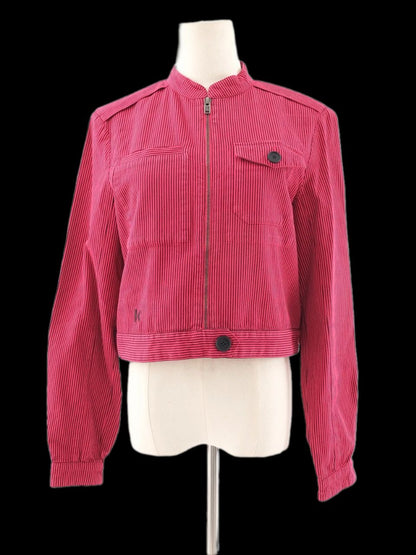 Excellent Kenzo Red Zip-Up Cotton Jacket Women Size N/A