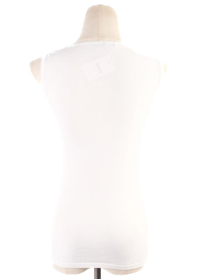 Excellent Blumarine White Sleeveless Top Size M Viscose Made in Italy