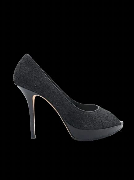 excellent dior black lace high-heeled shoes size 38