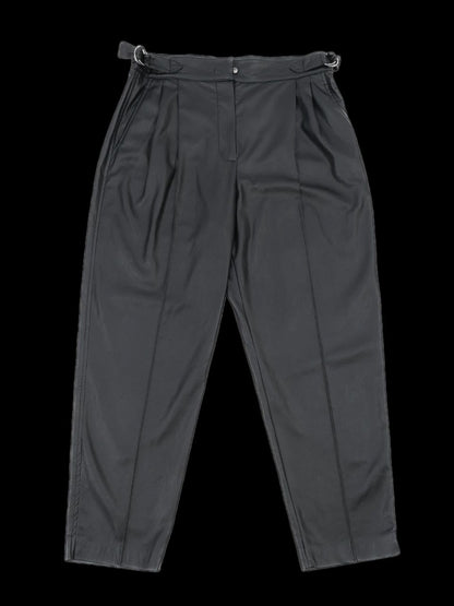 Sportmax Black Pleated Pants with Side Buckles Size XXL Excellent