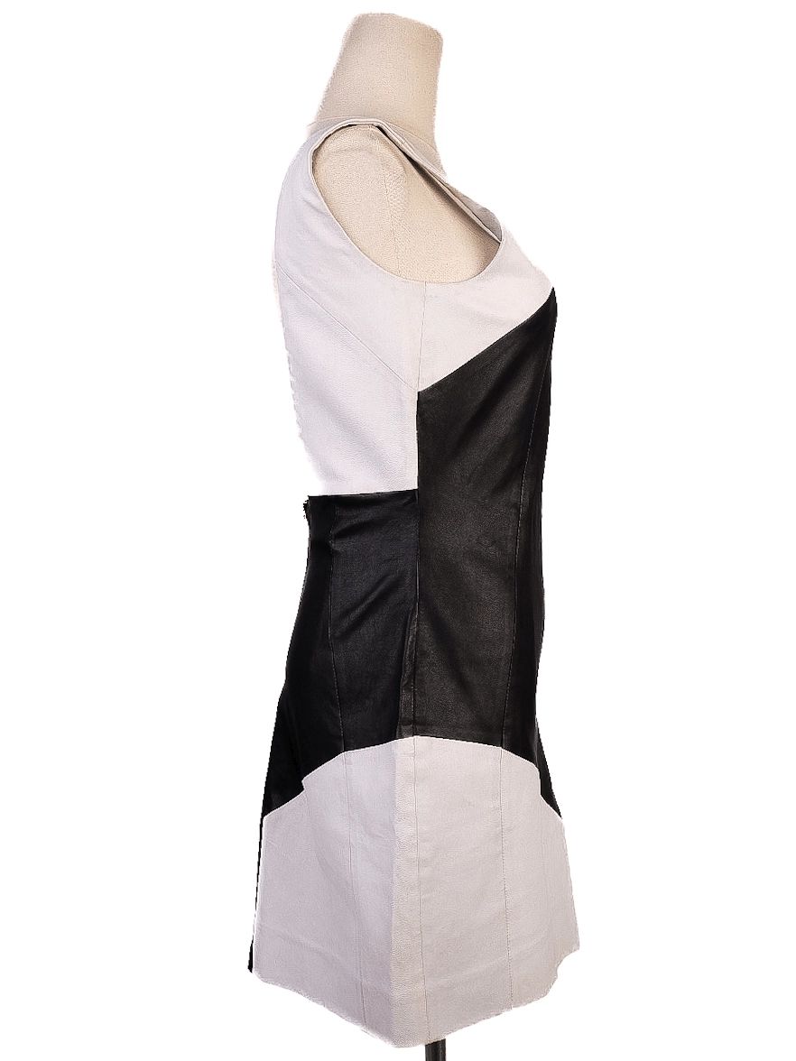 good simonetta ravizza black & white geometric dress size s
