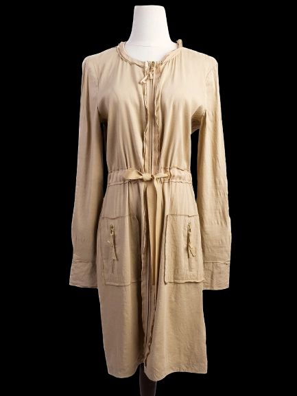 Elie Tahari White Viscose Dress XS with Zipper Pockets