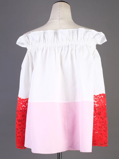 Sportmax Excellent Condition Off-the-Shoulder Top Size S Ruffled Neckline