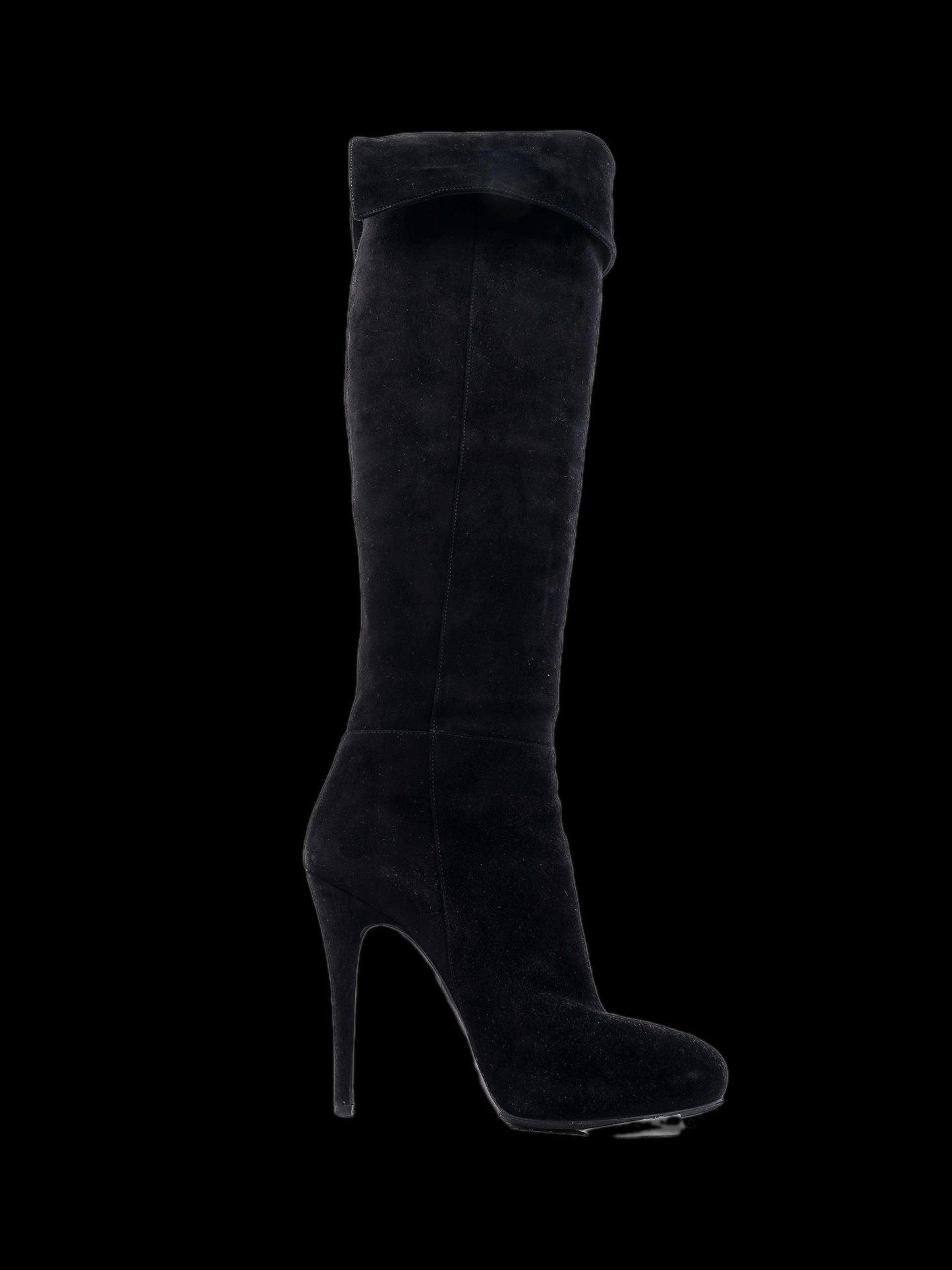 excellent casadei black leather knee-high boots size 37.5