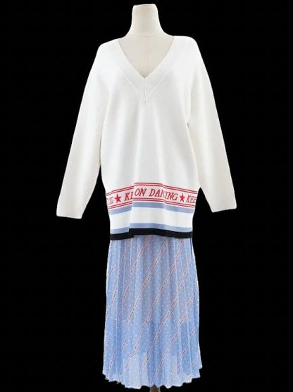 Excellent Sandro Women's Combined White Sweater M 'KEEP ON DANCING'