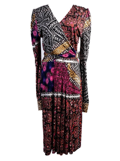 Excellent Class Roberto Cavalli Silk Floral Leopard Print Dress
