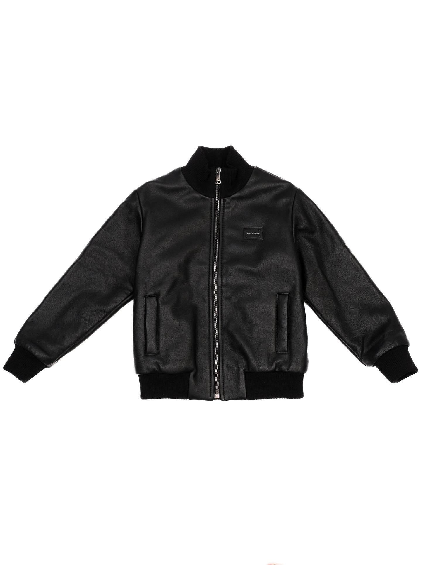 perfect dolce gabbana black leather jacket for kids size 6