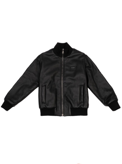 Perfect Dolce Gabbana Black Leather Jacket for Kids Size 6