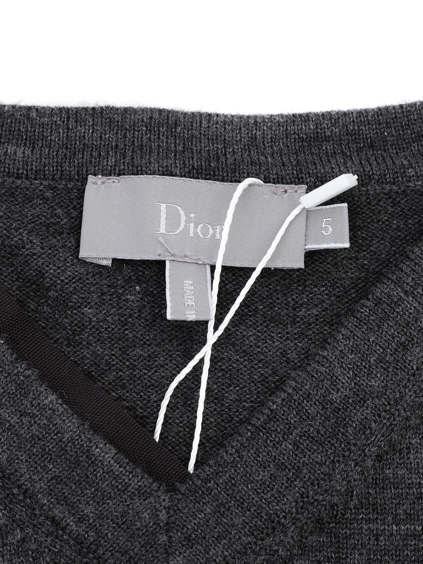 perfect dior gray wool v-neck sweater for kids size 5