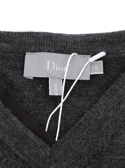 Perfect Dior Gray Wool V-Neck Sweater for Kids Size 5