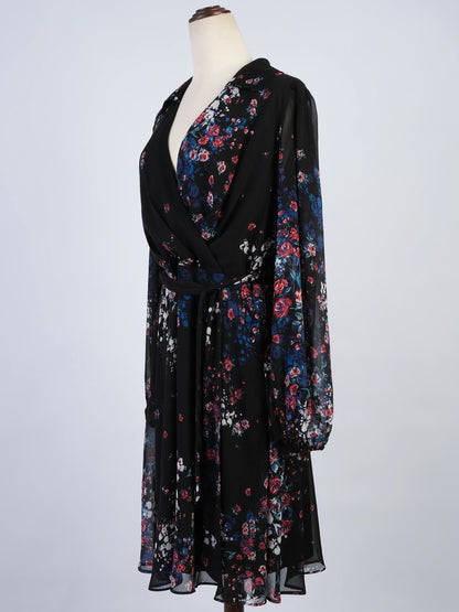 NEW DKNY Black Floral Print Dress Size N/A