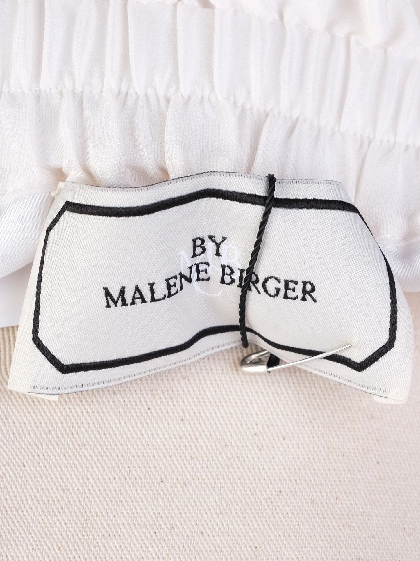 new by malene birger white skirt xs nylon with embroidered design