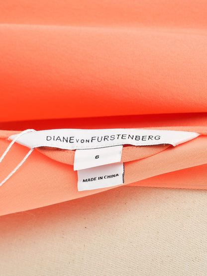 Excellent Diane von Furstenberg Orange Silk Dress Size M