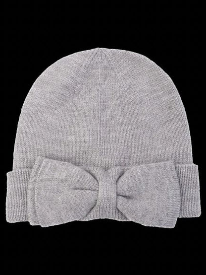 Excellent Kate Spade Gray Wool Beanie Hat with Bow Size S