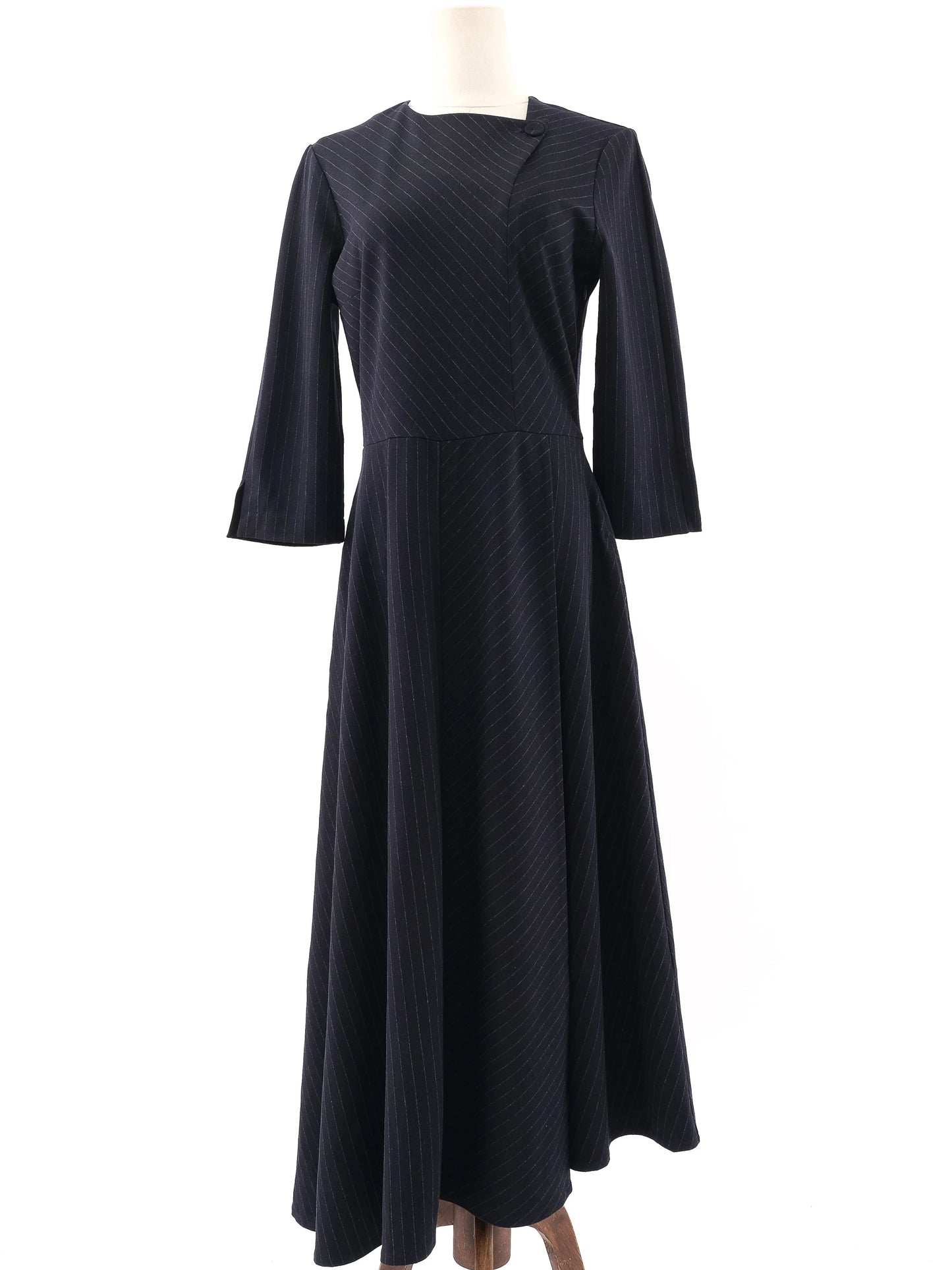 excellent marella black viscose long sleeve dress size m