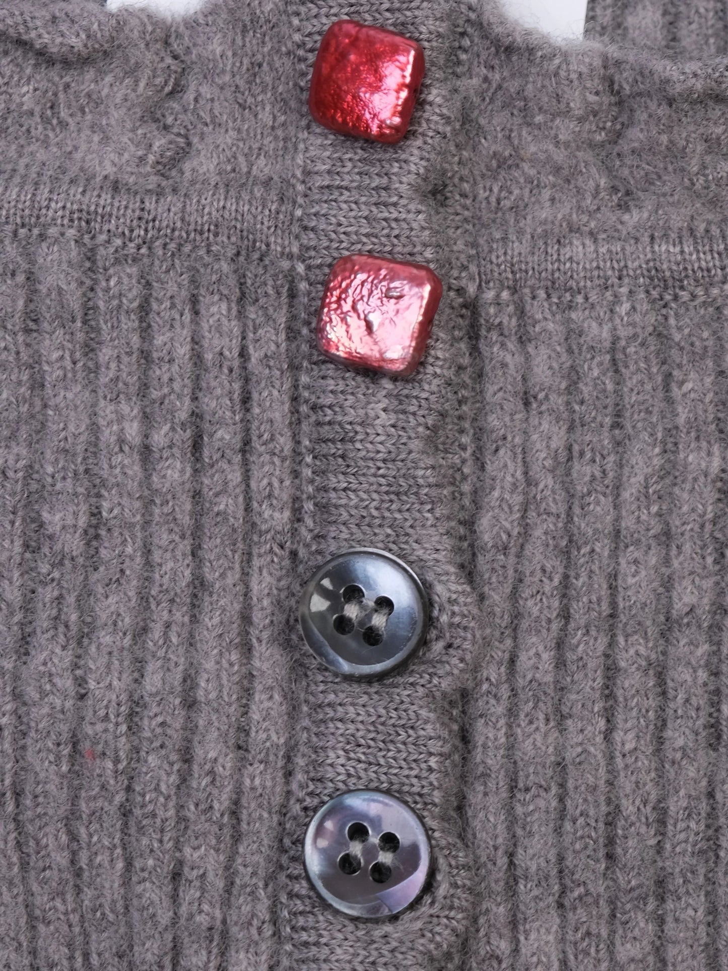 excellent hugo boss gray wool cropped cardigan size s
