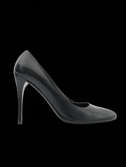 average prada black leather high-heeled pumps size 40