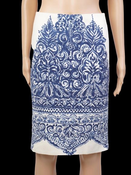 excellent j. crew knee-length pencil skirt floral design size s