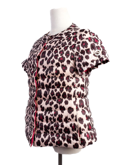Excellent Liu Jo Short-Sleeve Padded Jacket Leopard Print Size XS