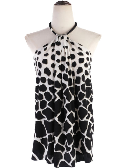 Roberto Cavalli Excellent Condition Silk Animal Print Halter Top Size S