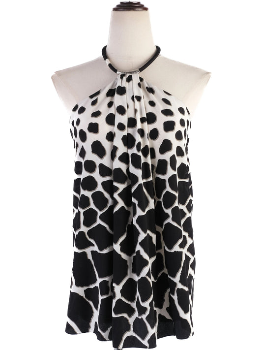 Roberto Cavalli Excellent Condition Silk Animal Print Halter Top Size S