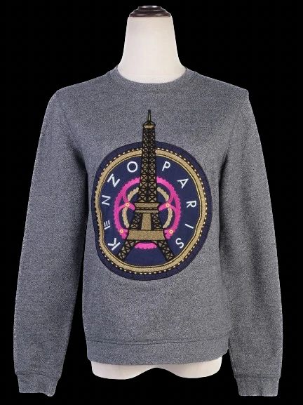 excellent kenzo paris gray cotton sweatshirt size m women's