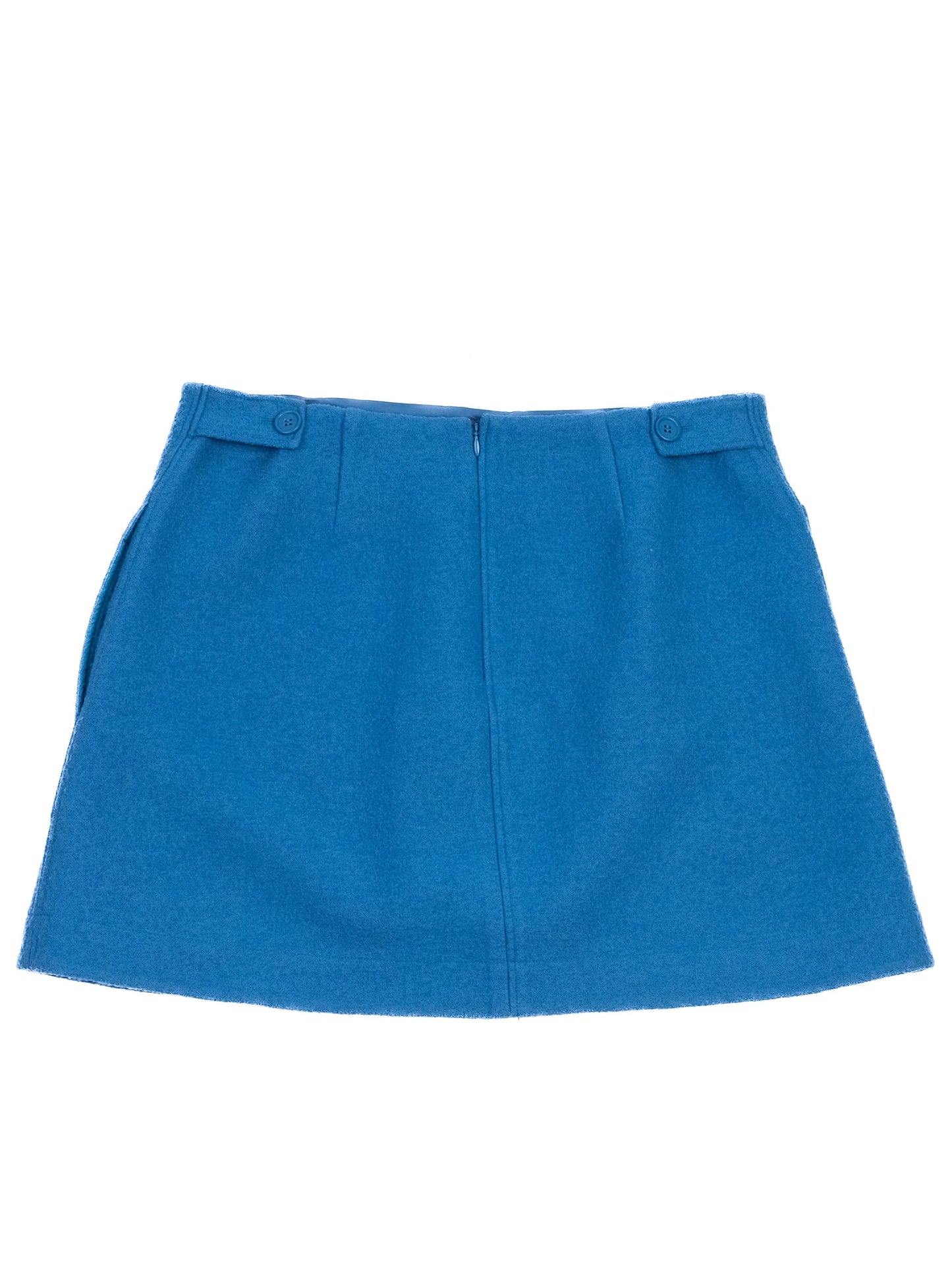 excellent cos blue wool skirt with front pocket size info