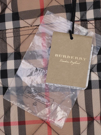 NEW Burberry Quilted Jacket Blue Nylon Size 1 for Kids