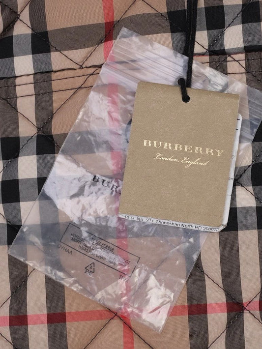NEW Burberry Quilted Jacket Blue Nylon Size 1 for Kids