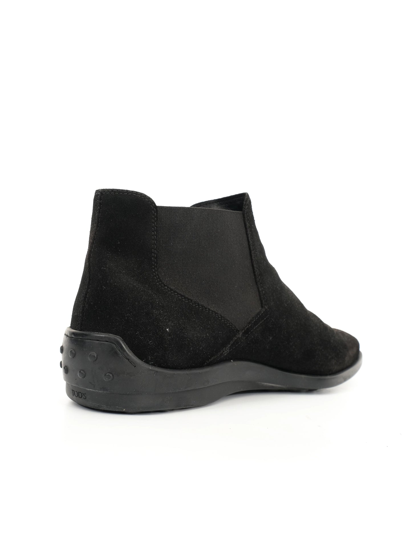 excellent tod's black leather ankle boots size 45 with side buckle