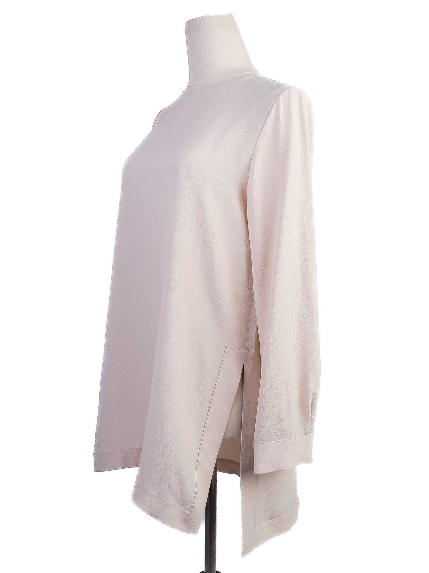 new antonelli white silk tunic blouse size xs for women