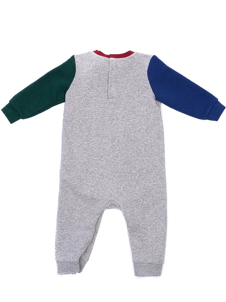 ralph lauren gray cotton bear jumpsuit for kids size 9 months
