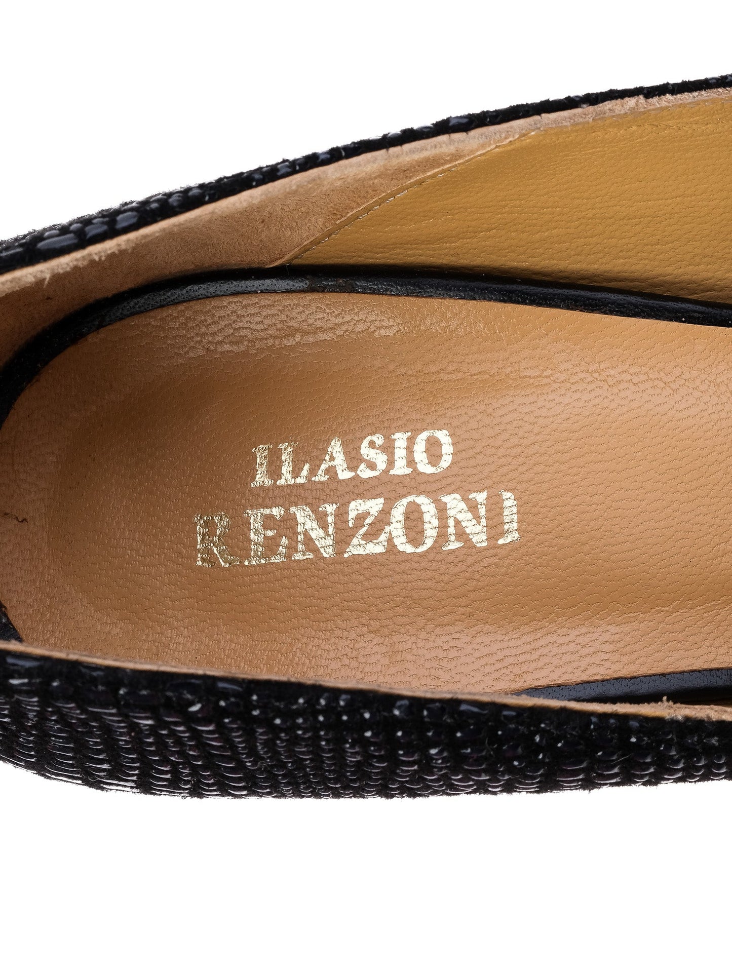 new renzoni black leather high-heeled shoes size 38