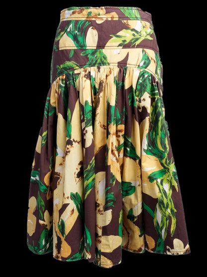 Excellent Moschino Floral Skirt Combined Cotton Size M